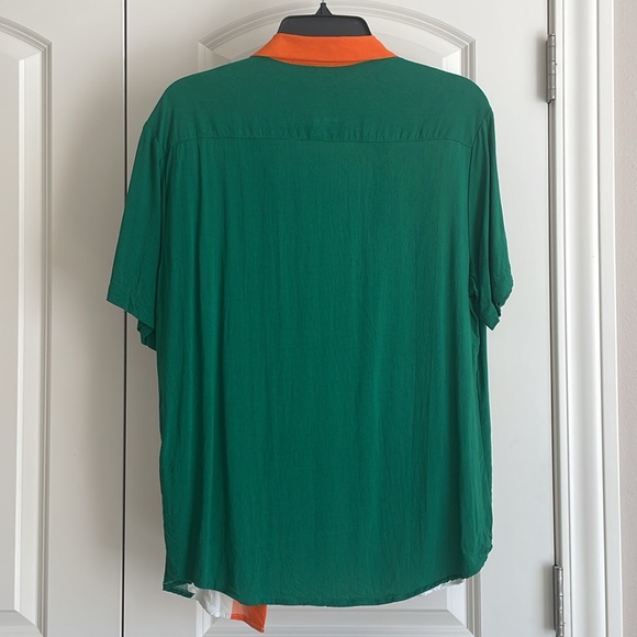 Denim & Flower Green, White & Orange Button Down Shirt - Picture 4 of 7